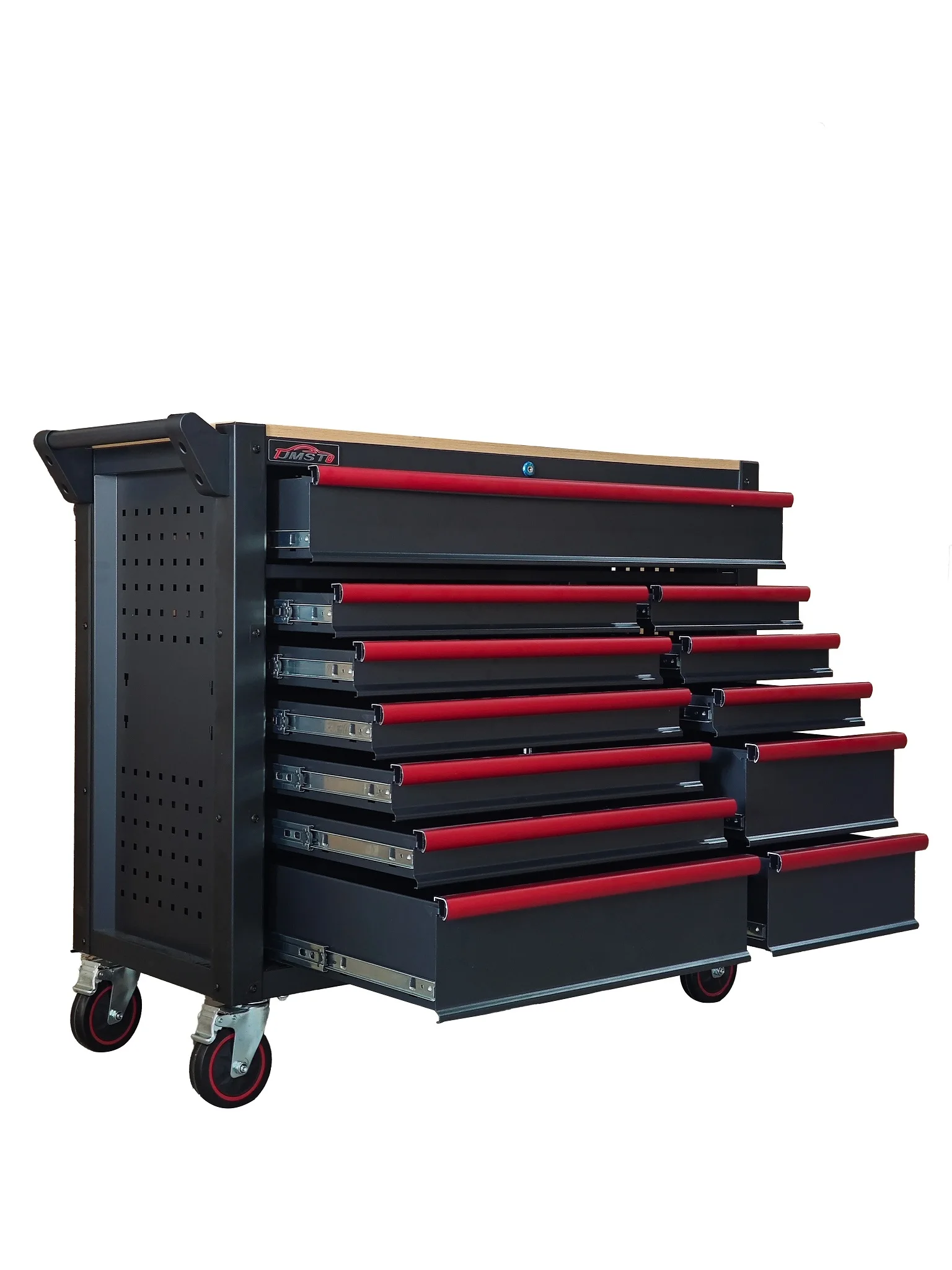 12-Drawer Heavy-Duty Professional Tool Cart With Wood Top & 322-Piece Complete Tool Set