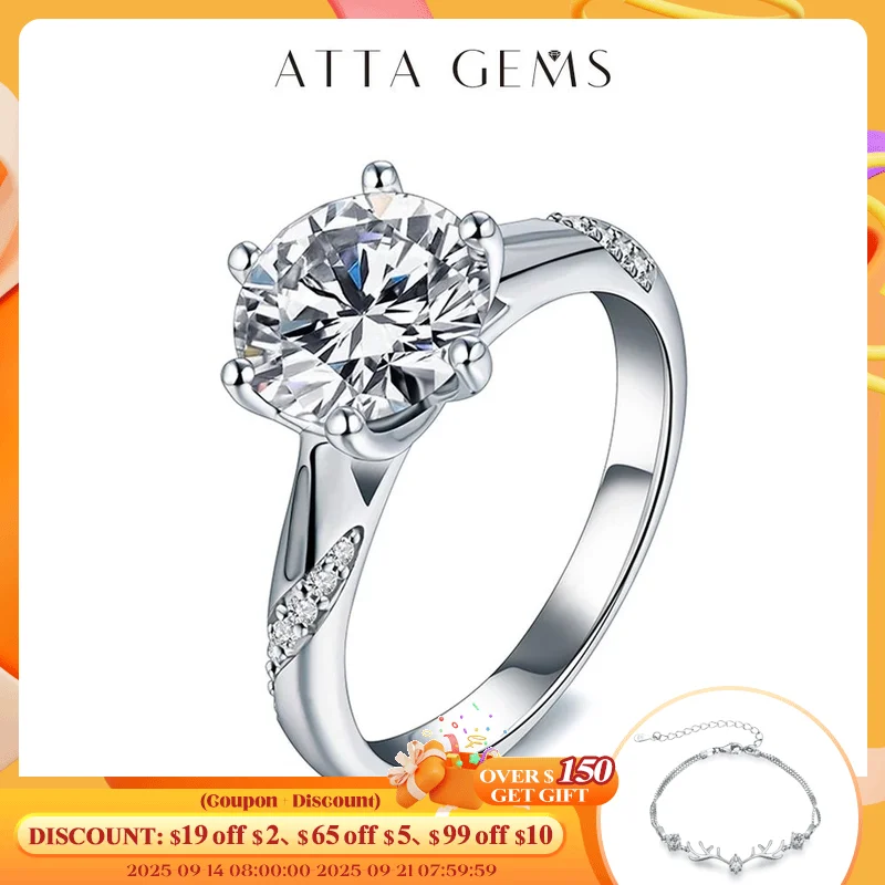 

925 Sterling Silver Ring 1ct 2ct 3ct Classic Style Moissanite Diamond Ring Wedding Party Anniversary Ring For Women Fine Jewelry