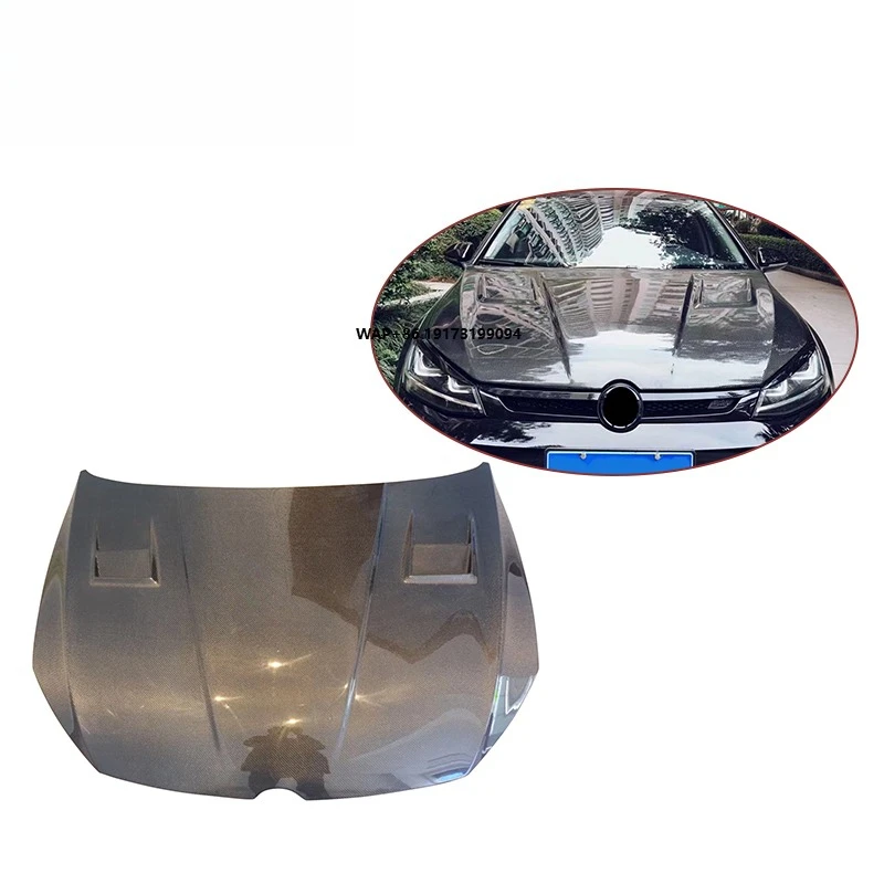 

New Carbon Fiber Engine Hood with Front Valve Cover for Golf 7 7.5 VII G TI MK7 2014-2017