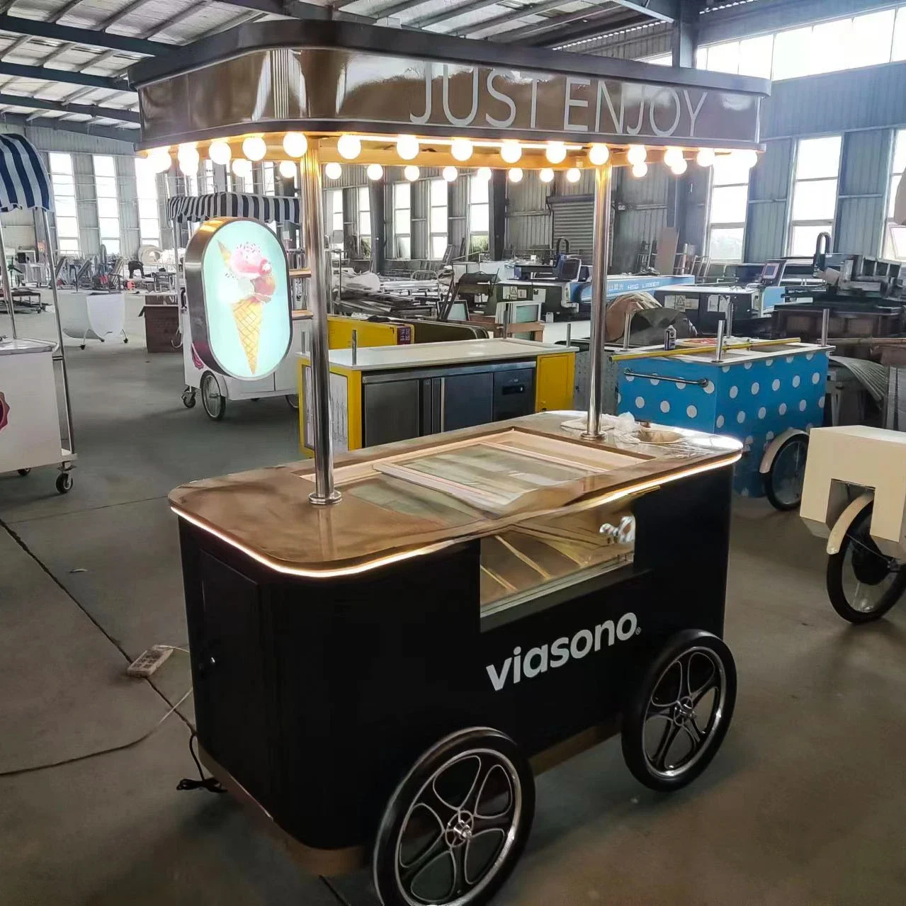 

Coffee Vending Truck 500w Electric Tricycle with Wooden Box