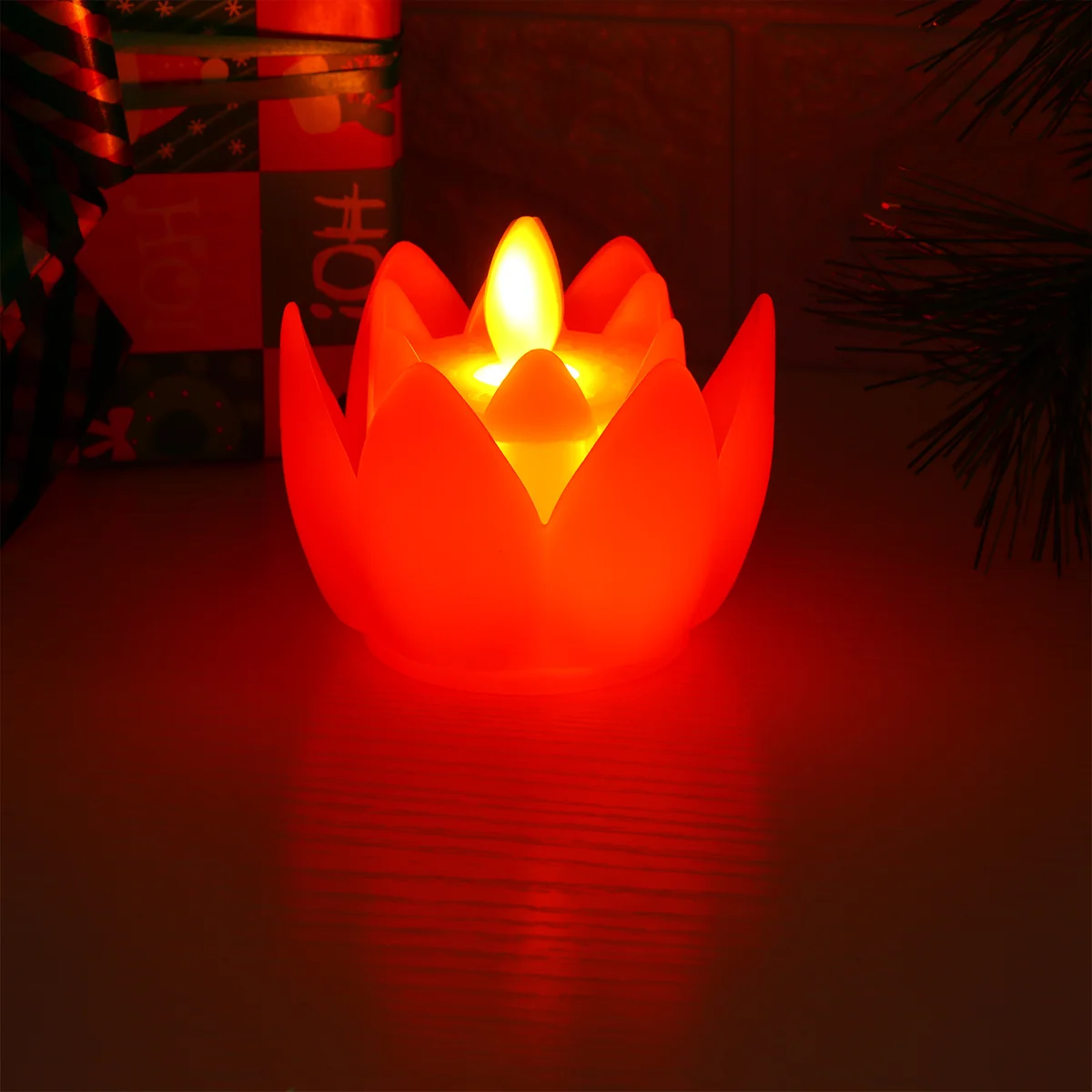 2 Pcs Lotus Lamp Flameless LED Tea Lights Electronic Flower Decorative Simulation Shaped