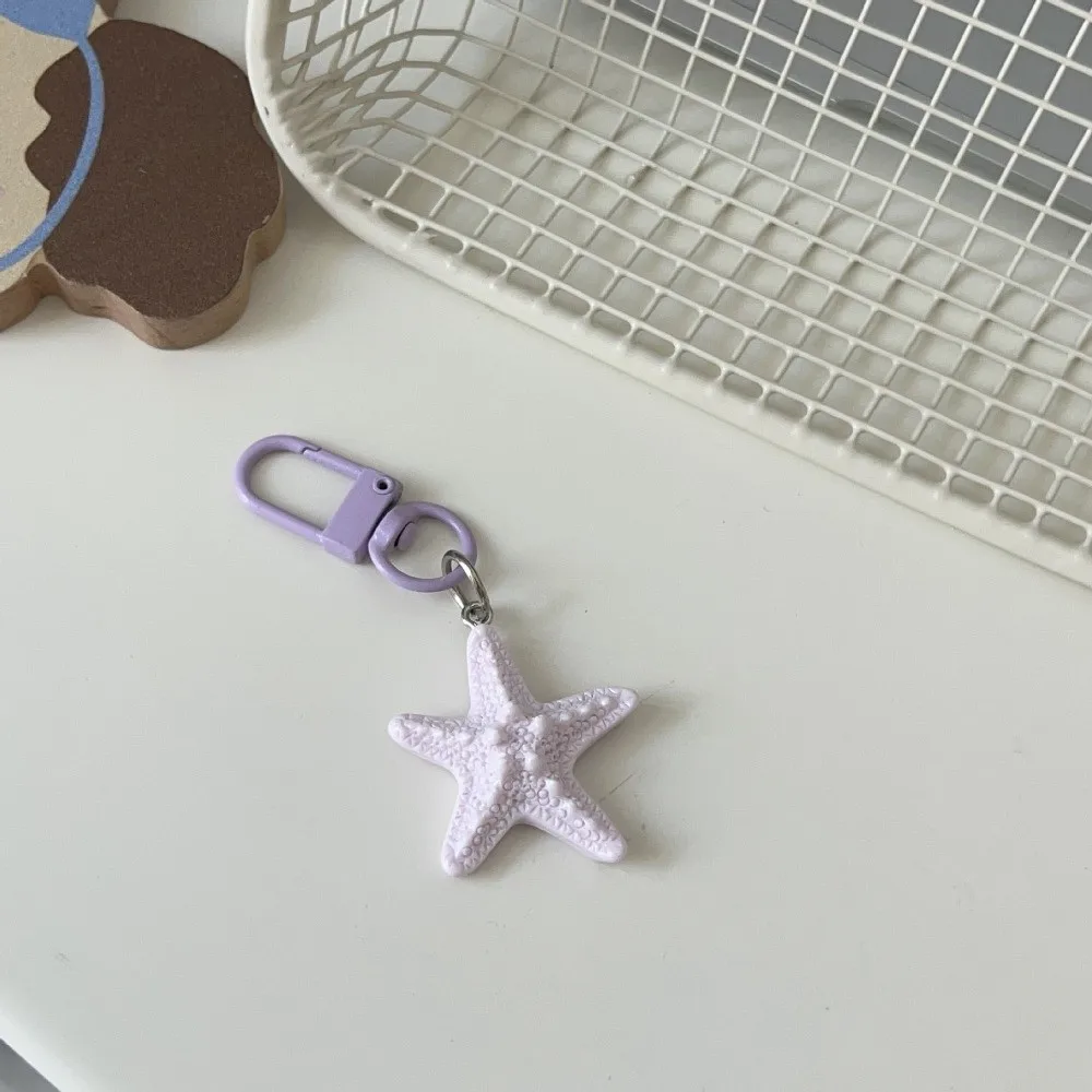 Sweet Macaron Color Starfish Keychain Mini Size Jewelry Style Sweet Bag Charm Hanging Design Backpack Ornament For Girls