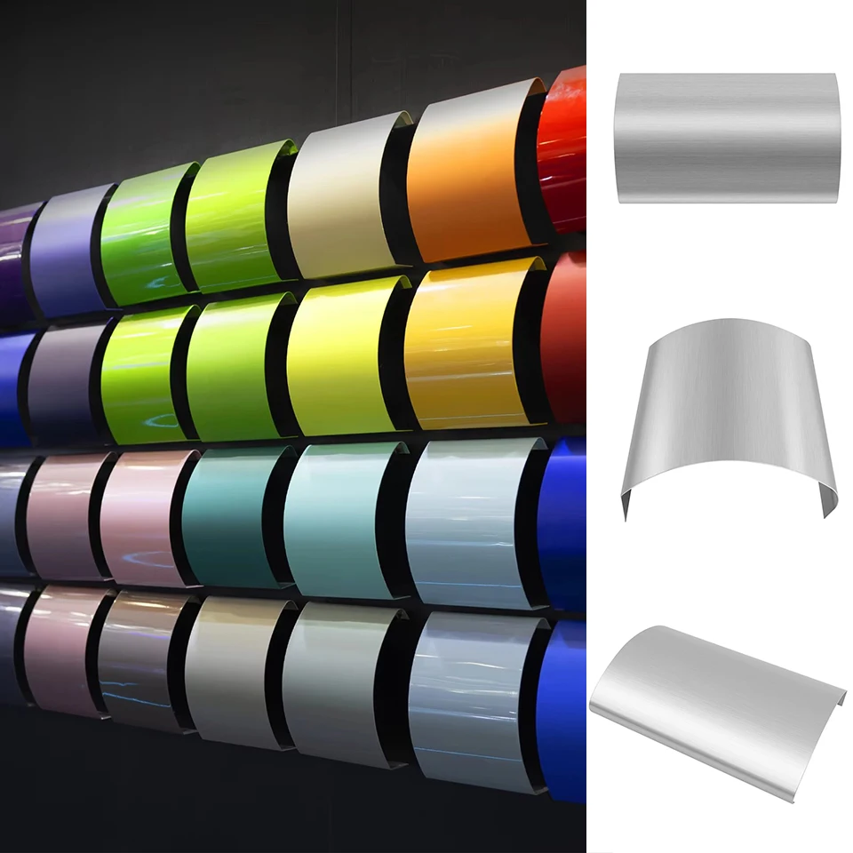 

5pcs Aluminum/Plastic U-Shaped Demo Panel - Curved Metal Sample Card for Spray Paint, Vinyl Wrap & Hydrographic Testing MO-A16