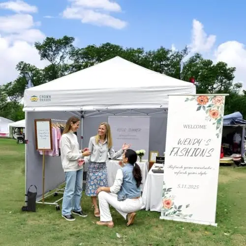 8x8 Commercial Instant Pop Up Canopy, White | 400D Fabric, Tall Center Enhanced CenterLok Tent, Convenient Wheel Bag, 4