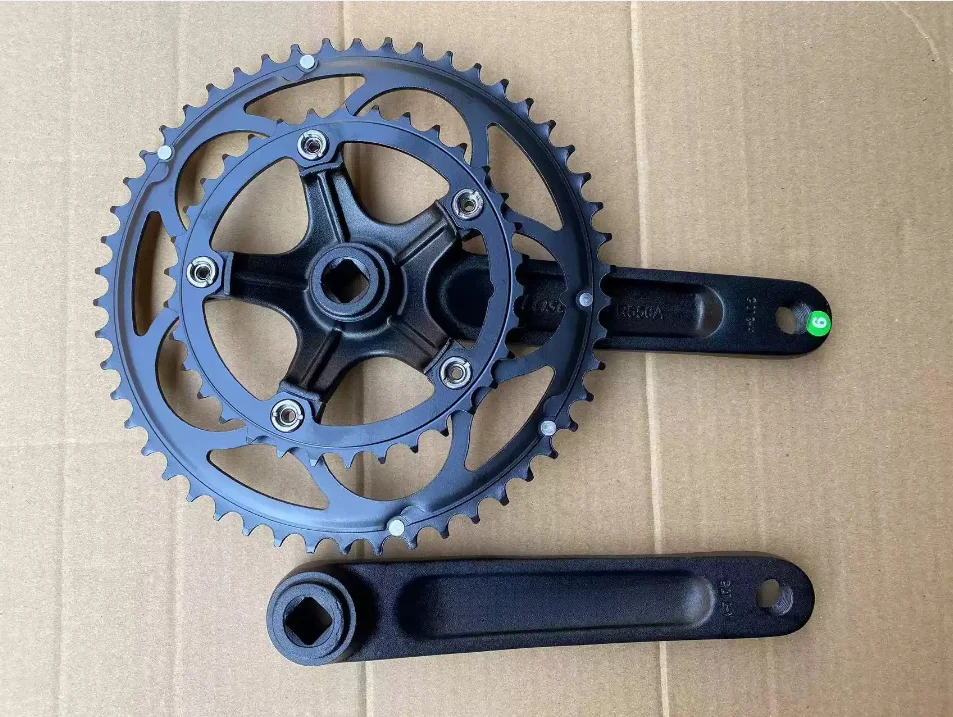 for LASCO Double Alloy Bicycle Road Bike Chainset Chainwheel 50/34 x 170/172.5/175mm BCD110mm 8 9 10speed Alloy Arms