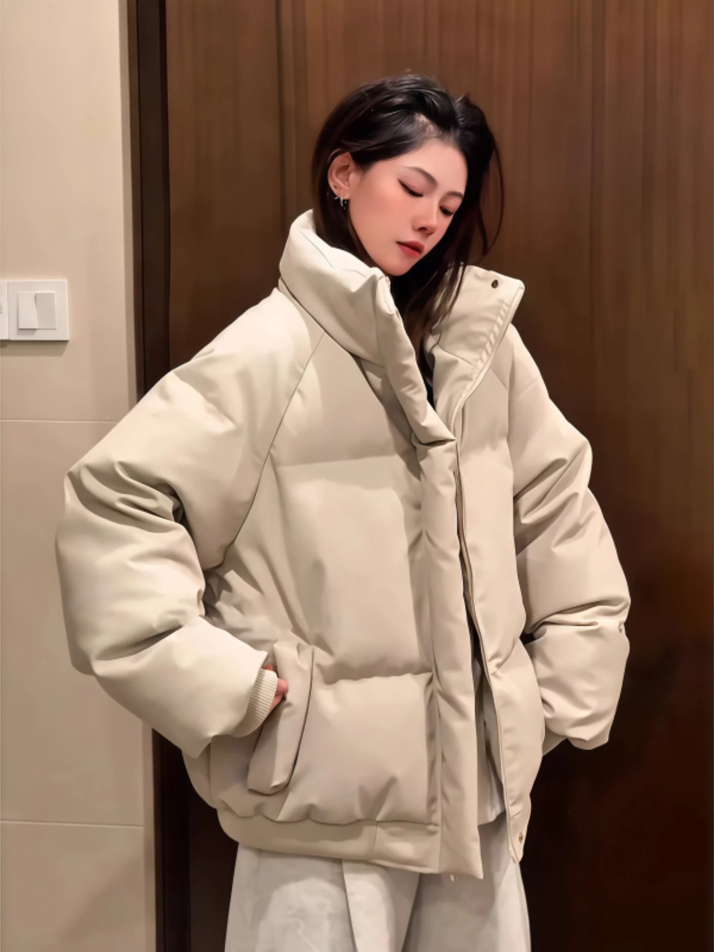 

Утепленная холщовая куртка-бомбер для мужчин: зимняя теплая короткая куртка с воротником-стойкой из хлопка и полиэстера, повседневная молодежная модная модель