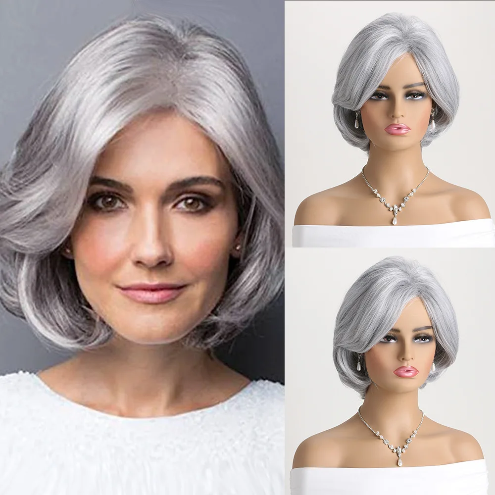 Synthetic Short Curly Wig Side Part Natural Wave Fashion Style Women Daily Cosplay Inner Curls Headwear