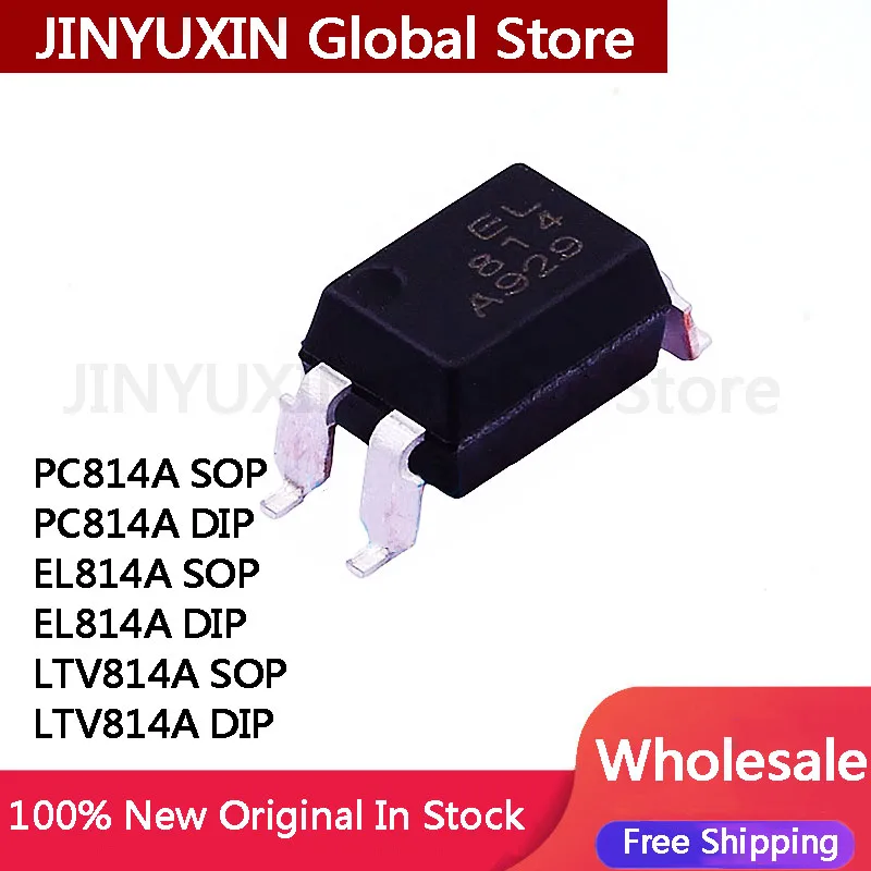 50pcs New Original PC814A PC814 EL814A EL814 LTV814A LTV814 B-C-D Imported Chip SOP Direct Insert DIP Optocoupler IC Chip Stock