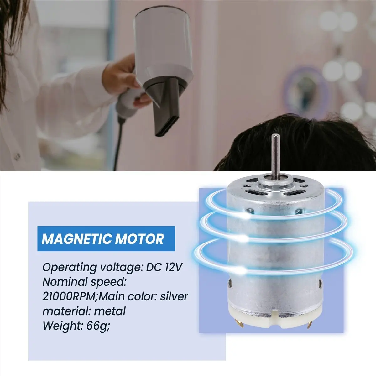 A46U High speed magnetic motor for electric toy plush, DC 12V 21000RPM