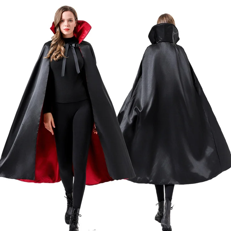 Adulto loween Sle Rosso e Bla Mantello da pirata bifacciale con cappuccio Costumi a tema Dio della morte Produzione cinese
