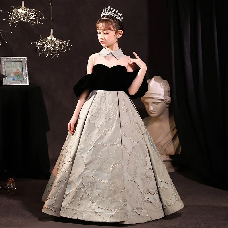 Kids Elegant Evening Prom Dress for Baby Girls Teenager Wedding Party Princess Dresses Pageant Robe Girl Graduation Vestidos