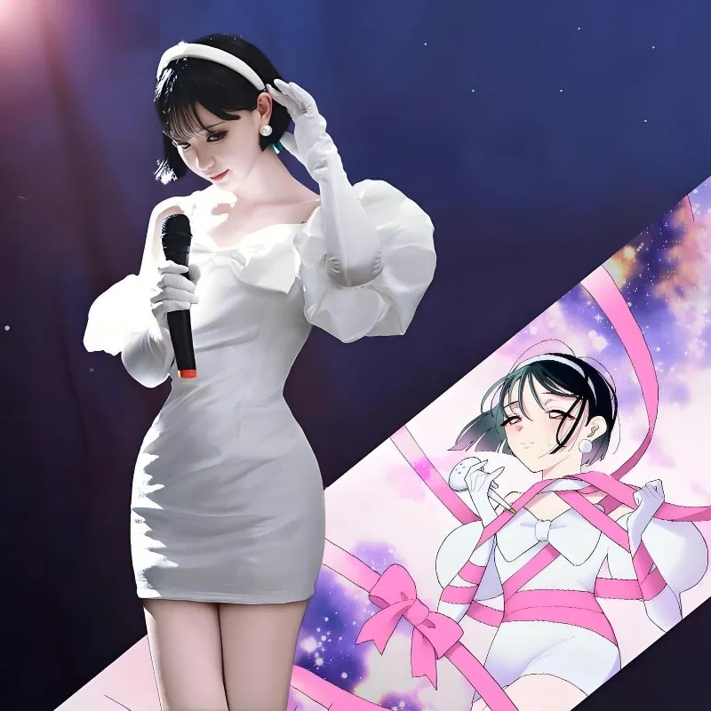 

Белое платье, короткие черные волосы, одежда Sua COS, парик, наряды для ролевых игр, одежда для косплея Sua, аниме, сценический костюм для косплея Alien