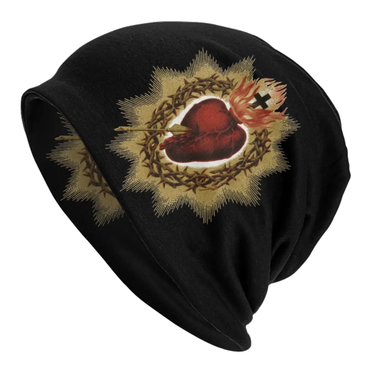 

Custom Sacred Heart Of Jesus Catholic Beanie Cap Winter Bonnet Knit Hats Outdoor Ski Christian Faith Skullies Beanies Caps
