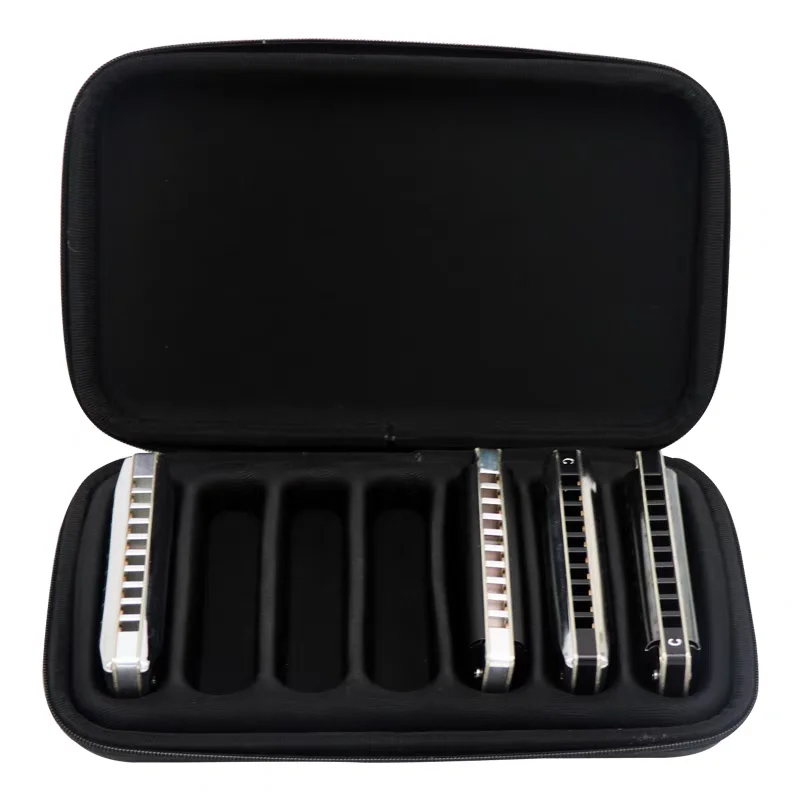 JDR Harmonica Case Blues Harp Armonica Box 10-Hole Diatonic Mouth Organ Bag Musical Instruments Storage Case Without Harmonica