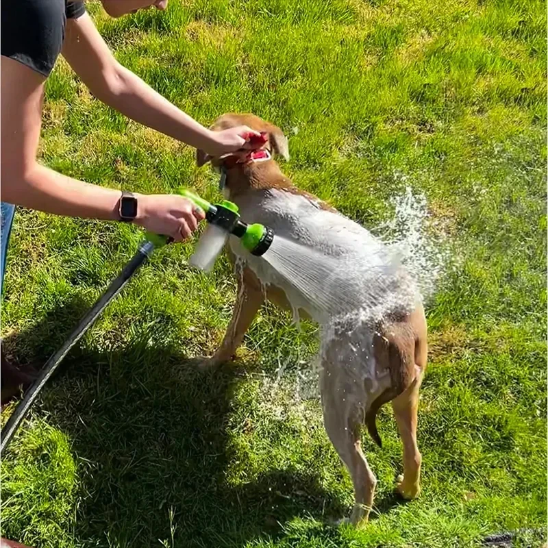 Spruzzatore ad alta pressione ugello tubo doccia per cani pistola 3 modalità regolabile lavaggio per animali domestici pulizia bagno schiuma d\'acqua