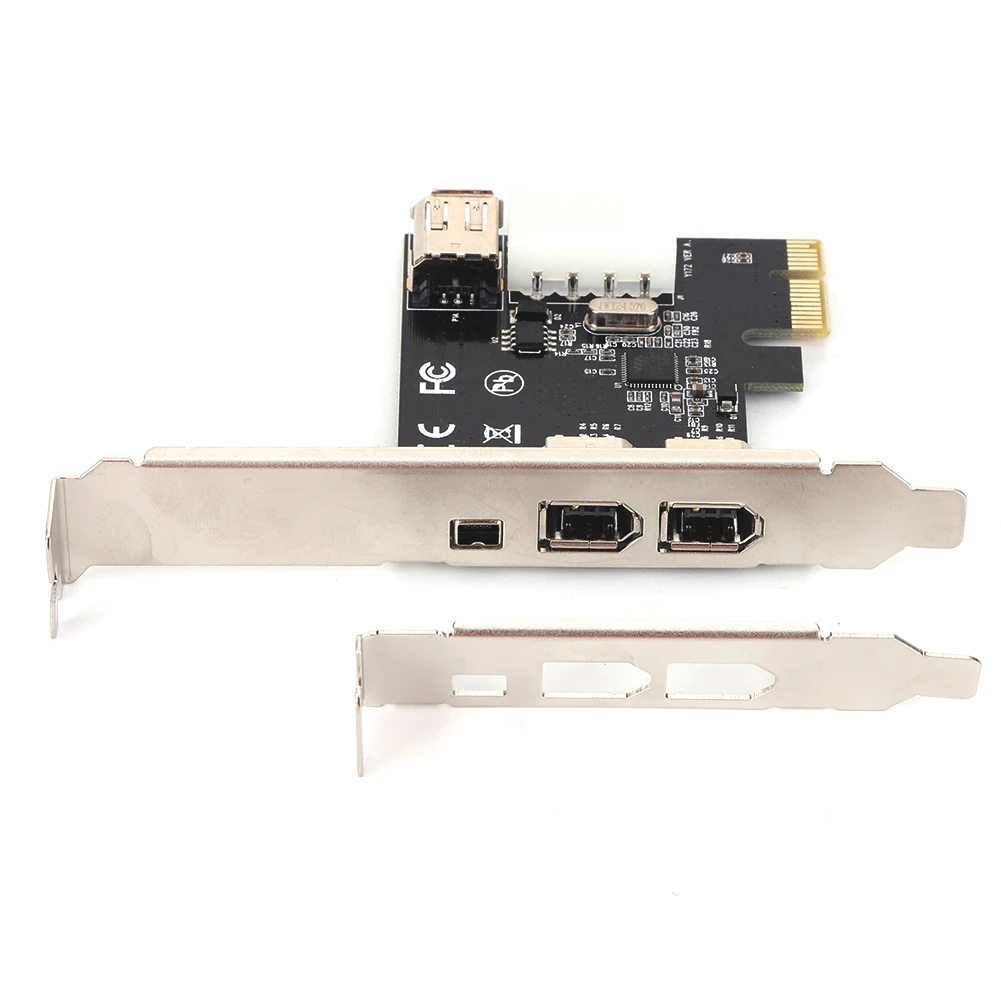 

PCI-E 1X 1394 Адаптер видеозахвата DV 6-контактный на 4-контактный 3-портовый преобразователь Firewire
