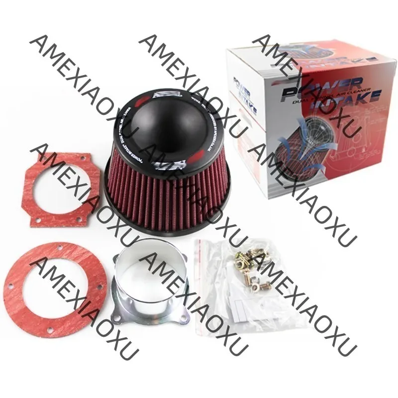 Universal Car Vehicle Intake Air Filter 75mm Dual Funnel Adapter Air Cleaner Protect Your Piston