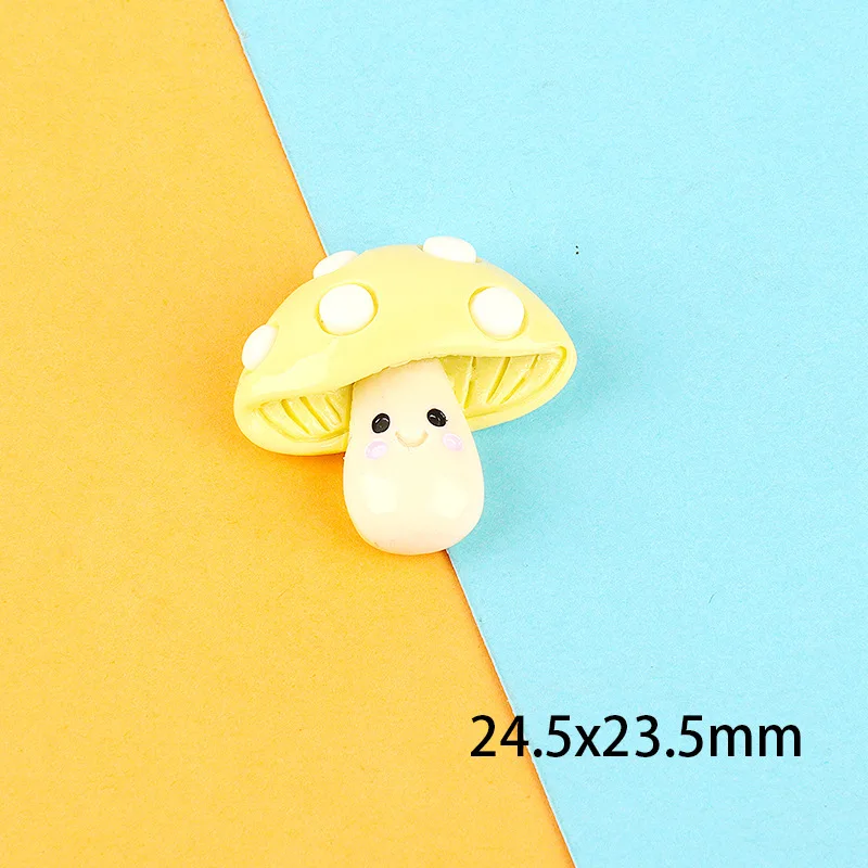 10 stücke Cartoon Harz Kawaii Mini Pilz Figur Miniaturen Cabochons Flatback Verzierungen Scrap booking Material DIY Handwerk