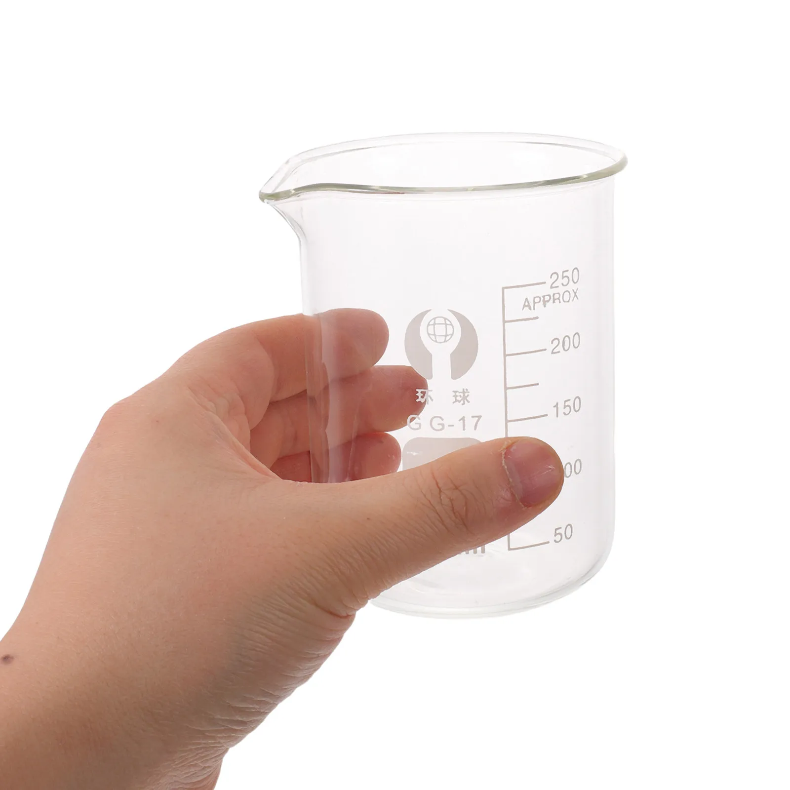 6Pcs Glass Beakers Low Form Clear Chemistry Beaker Set Scientific Lab Experiments Accurate Graduated Measuring Cups for Liquids