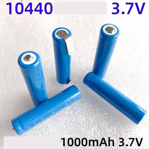 10440 Lithium Battery 1000mAh 3.7V7 Lithium Battery Flashlight Remote Control Mouse Shaver with Solder Pad Battery Pack