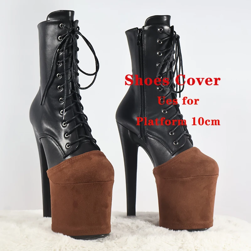 غطاء التدريب على الرقص على عمود القهوة ، منصة الأحذية الزائدة ، 10 صنادل واقية ، أحذية مقاومة للاهتراء من جلد الغزال