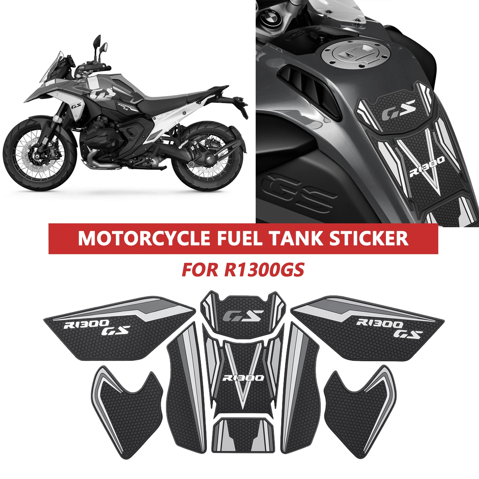 

R1300GS 2024 Motorcycle Accessories Non-slip Side Fuel Tank Stickers Waterproof Pad Rubber Sticker For BMW R 1300 GS 2023 2024