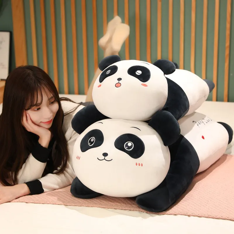 

60cm/100cm Long Giant Plush Panda Toy Cylidrical Animal Bolster Pillow Koala Stuffed Soft Plushie Dolls Children Sleeping Friend