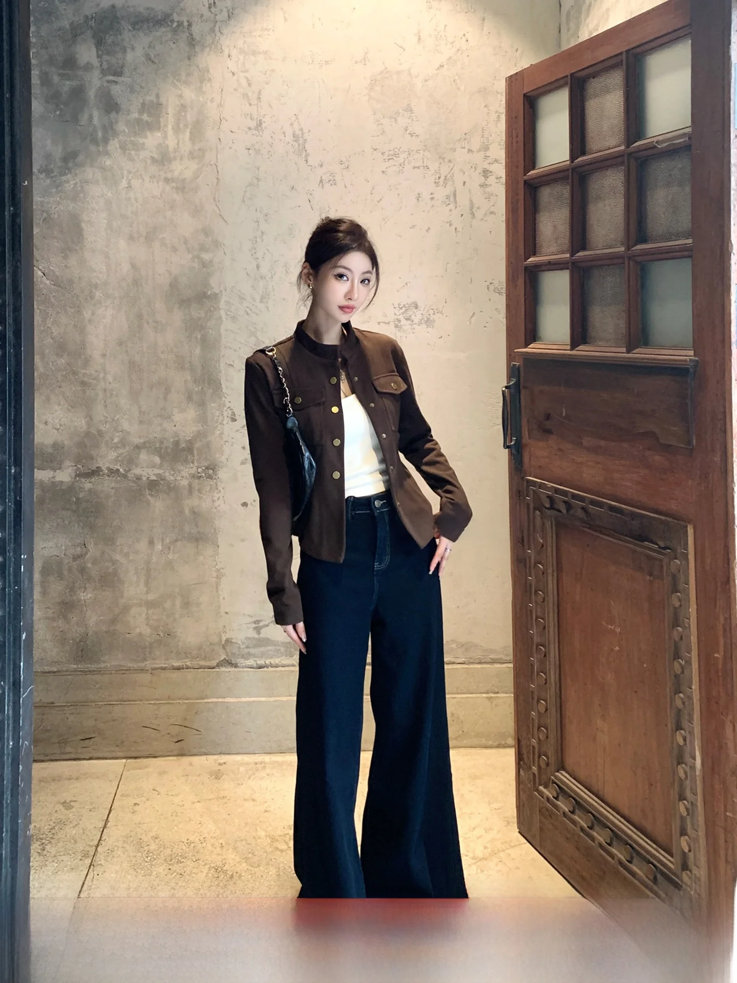 

GV Quali King ort Fluffy Jaet Women's Winter Faion Cleanfit Sle Long Sve Button up Versatile ort Coat