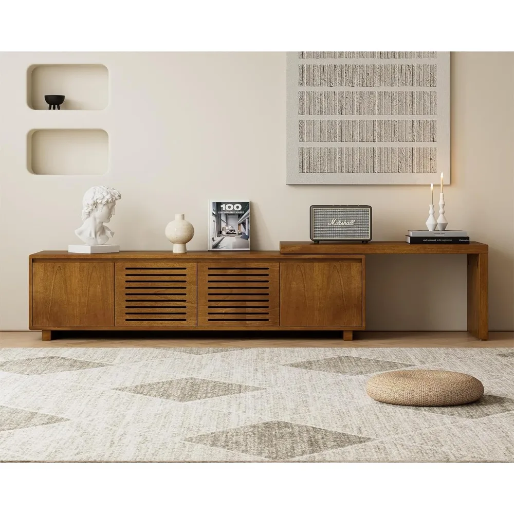 

Mid Century Modern TV Stand,Extendable Entertainment Center for 65/70/75/80 Inch TV,Media Console for Living Room&Bedroom