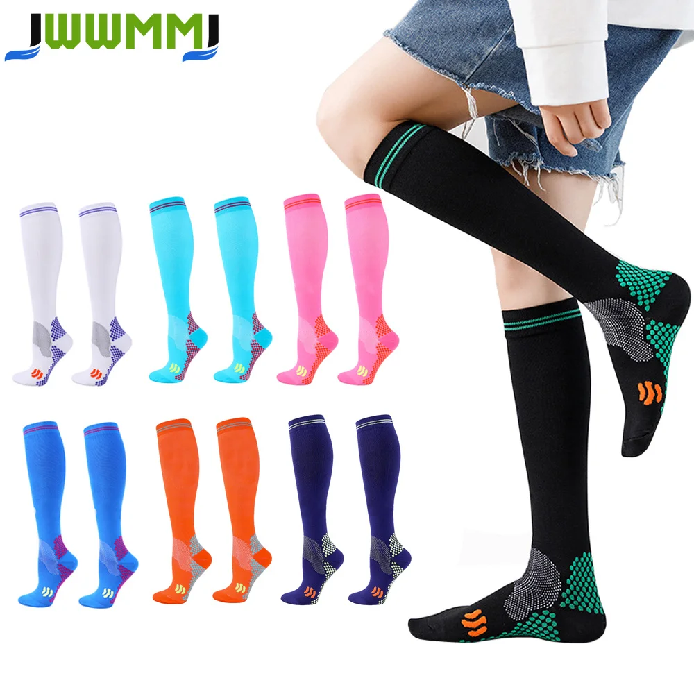 1Pair Sport Compression Socks for Men Women, 20-30 mmhg Run Nurse Socks for Running, Athletic, Pregnancy, Travel