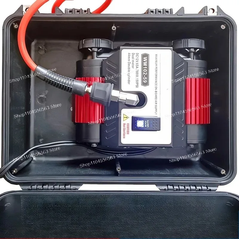 Dual Cylinder Heavy Duty Tire Inflator 12V 150PSI, High Power Air Compressor for Truck SUV Offroad Vehicle with Air Tank