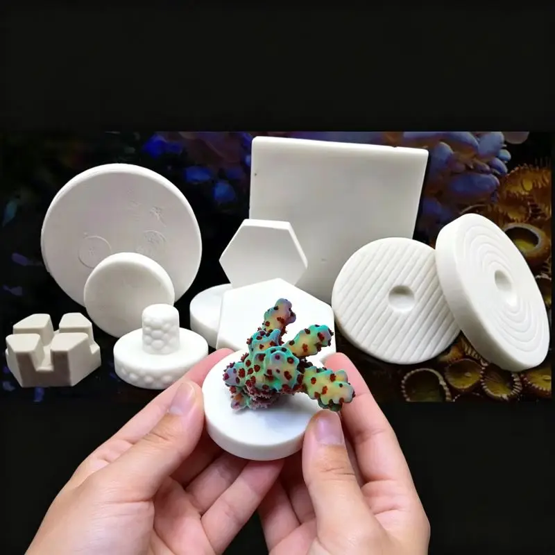 Base de Cerámica SPS para Fragancias de Coral, Bandeja Cuadrada en Forma de T, Base para Placa de Fragancias de Coral en Agua Salada, Decoraciones para Plantas de Acuario