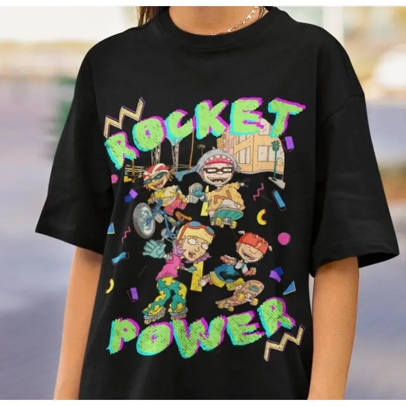 Rocket Power Vintage 90er Retro Y2K T-Shirt 100 Baumwolle Unisex T-Shirt