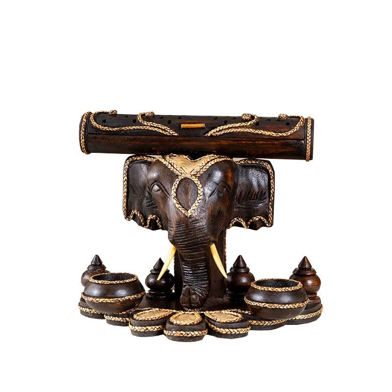 Thai Elephant Candlestick Incense Burner South East Asia Style Home Restaurant Ethnic Style Restaurant SPA Club Decoration