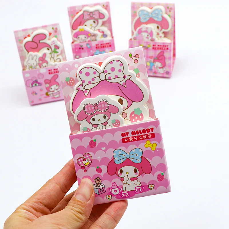 16pcs Sanrio Self-stick Notes Melody Kuromi Cinnamoroll Memo pad notepad studenti Planner Notebook pastiglie appiccicose materiale scolastico