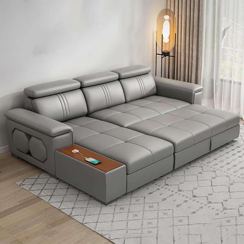 Leather Luxury Unique Couches Storage Electric Designer Foldable Sofa Bed Modern Lounge Woonkamer Banken Living Room Furniture