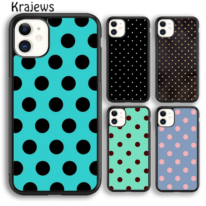 Krajews czerwone czarne złote groszki etui na telefon iPhone 15 SE2020 14 6 7 8 plus XR XS 11 12 13 pro max coque Fundas