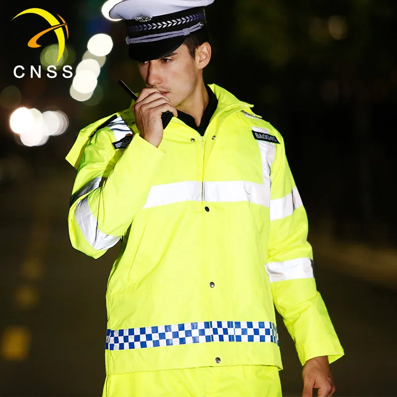 Men\'s Work Wear Jacket Reflective Raincoat Jacket High Visibility Working Jacket Traffic Warning Coat Waterproof Size M-3XL