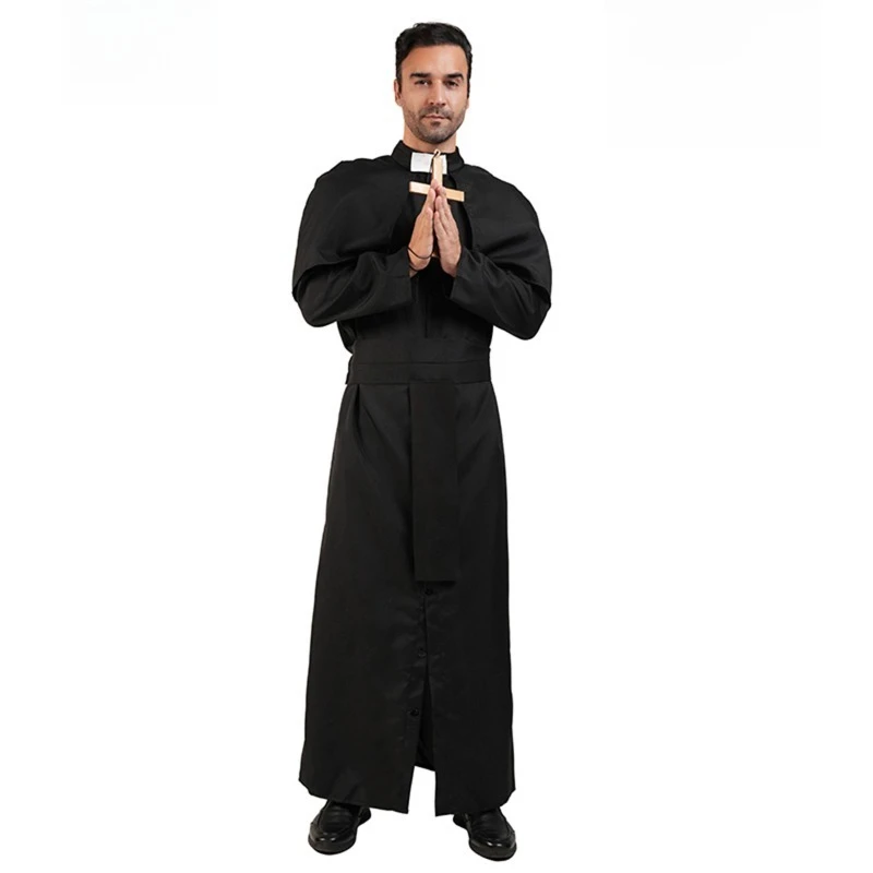 Men's Dress Accessories Set Adult Novelty Party Stage Performance Supplies Halloween Adult Priest Godfather Costume Festival