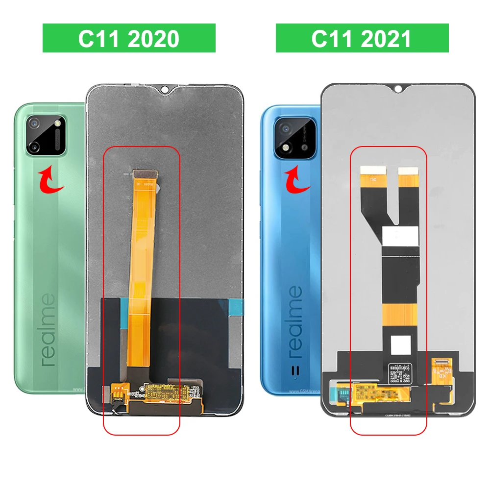 NEW Oppo Realme C11 2021 RMX3231 Display, For Realme C11 RMX2185 Touch Screen Replacement, For RealmeC11 Lcd Display Repair