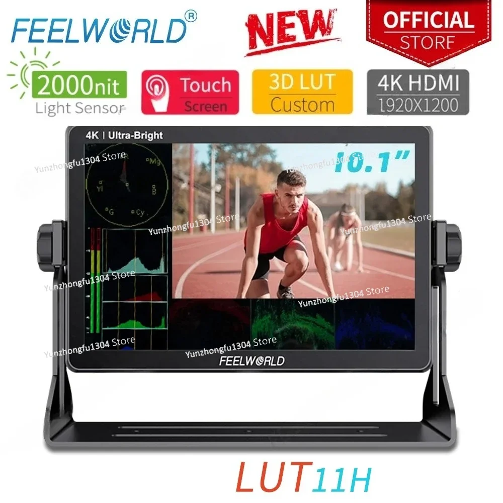 

FEELWORLD LUT11H 2000nit 10.1 Inch Ultra Bright DSLR Camera Field Monitor Touch Screen Full HD IPS 4K HDMI for Youtube Gimbal