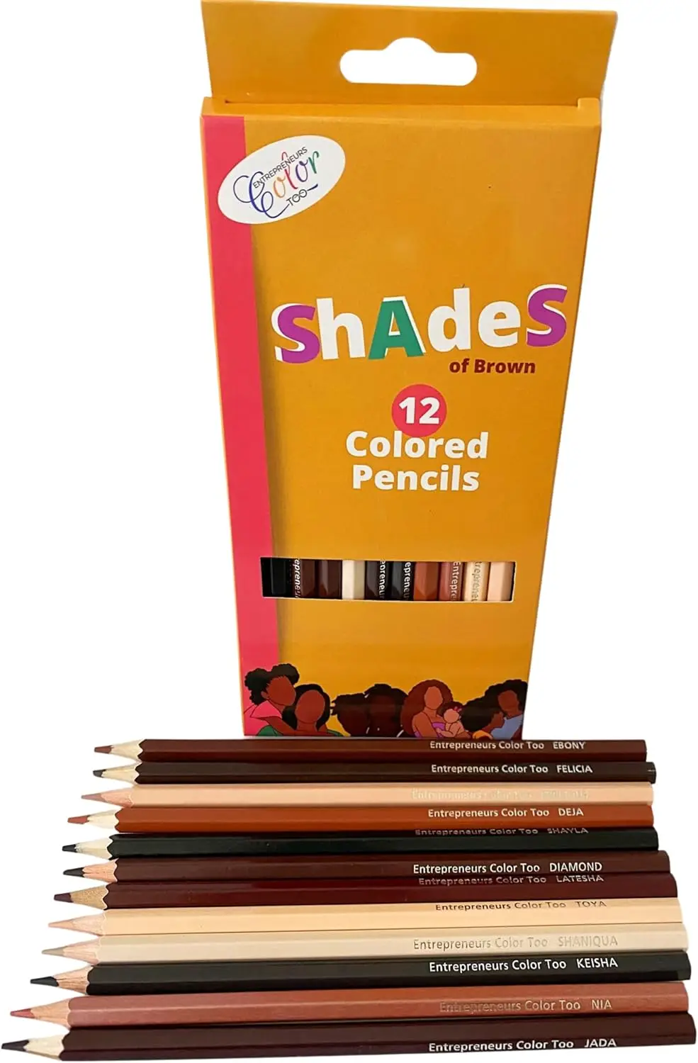 

Brown Skin Tone Colored Pencils, 12 Shades for Adult Coloring Books, Celebrating Diversity