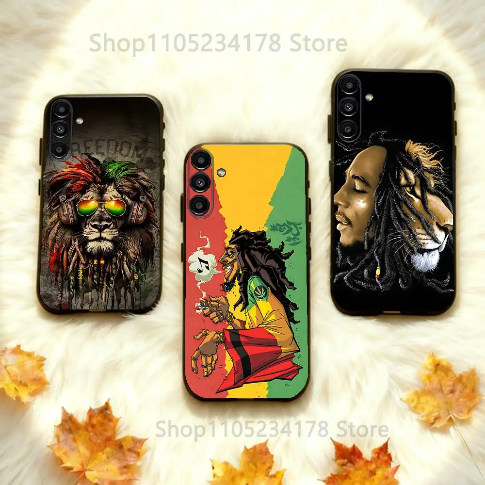 

Lion Bob M-Marley Rasta Phone Case For Samsung Galaxy A73,31,32,72,41,53,52,71,22,5G,Note,J7,8,9 Soft Black Cover