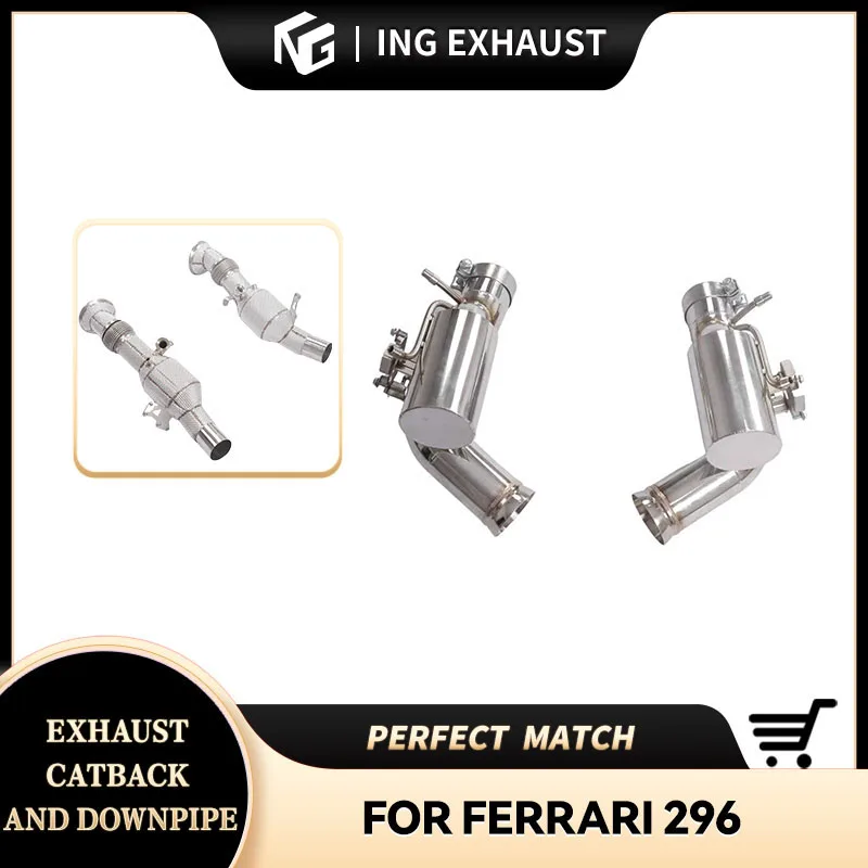 

HMD for Ferrari 296 stainless steel exhaust catback +downpipe with valves Lossless installation Support customization