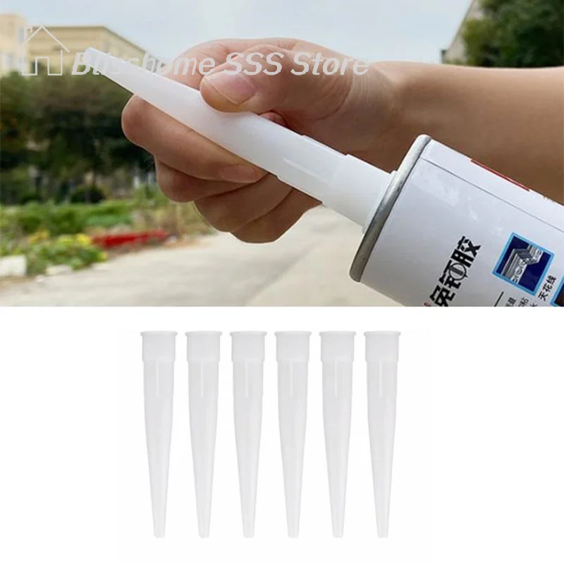 【S】20pcs Universal Caulking Nozzle Glass Glue Tip Mouth Home Construction Tools High Quality Durable Material Practical Use