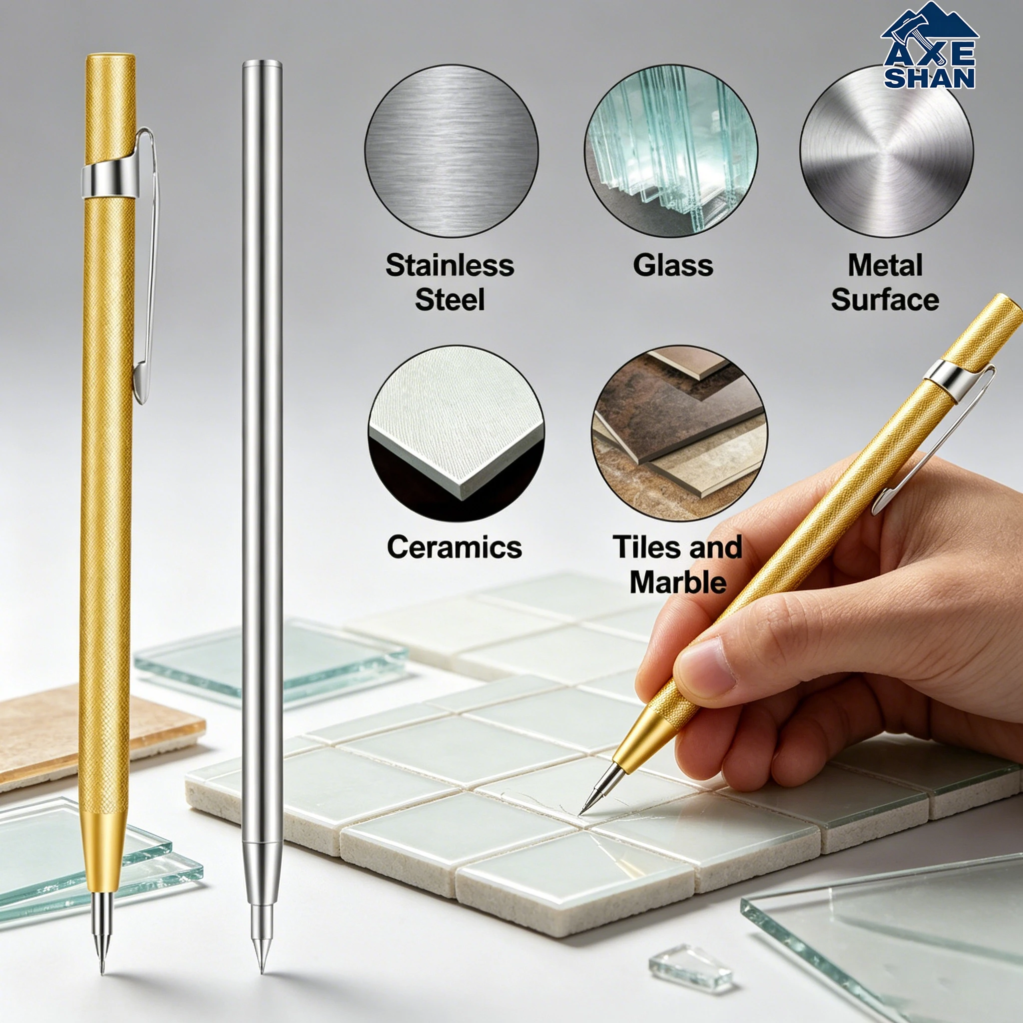 Tungsten Carbide Tip Scribing Pen Metal Engraver Scriber Tool With Protective Cap for Glass Ceramic Tile Stainless Steel Marking