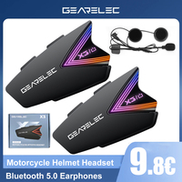 GEARELEC X3 Bluetooth 5.0 Motorcycle Helmet Headset IP65 Waterproof Wireless Earphones Supports Hands Free Call Music