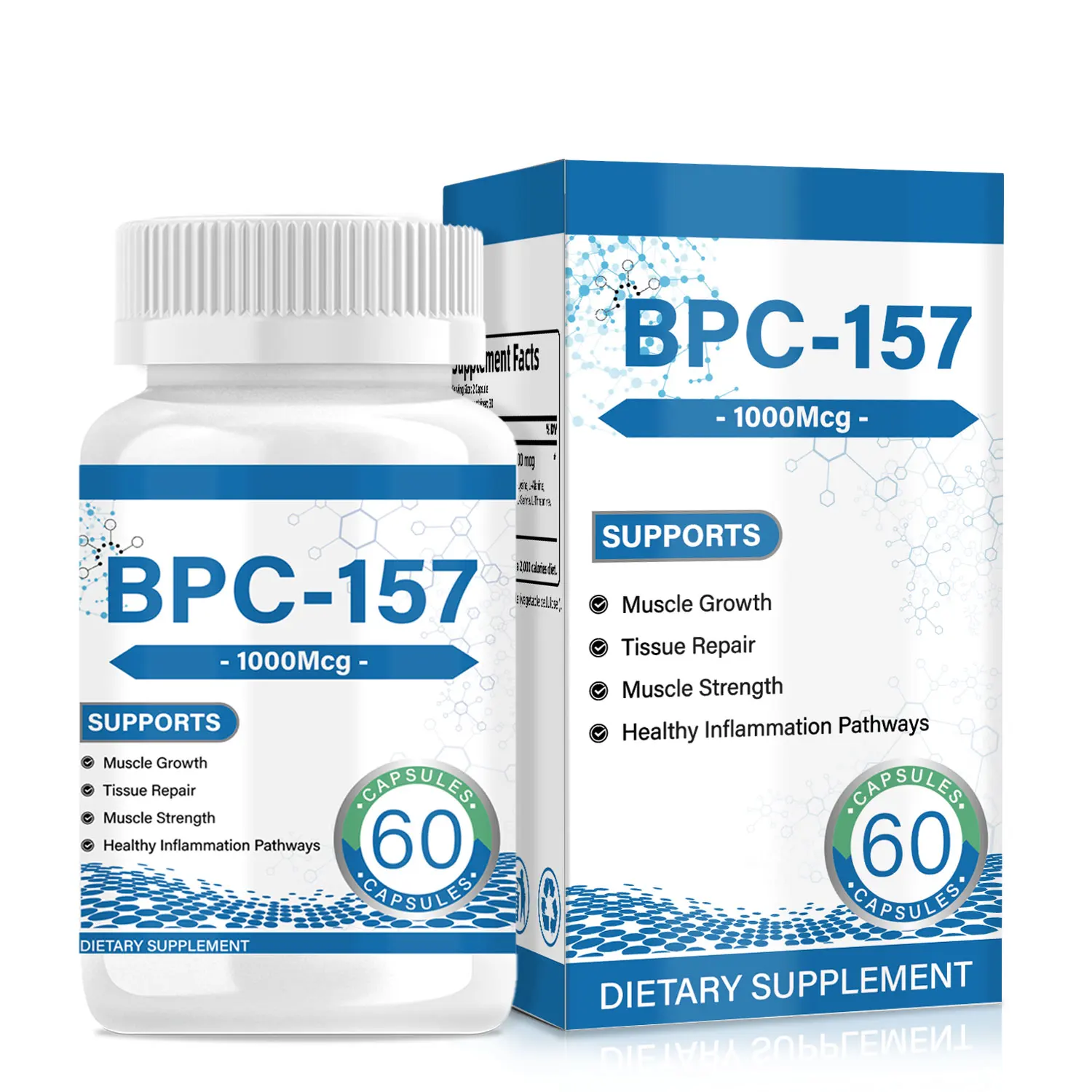 BPC 157 Peptide Capsules - New Protective Compound 157, BPC-157 Pro 1000mcg for Faster Recovery and Gut Healing, Gluten Free