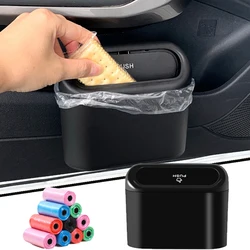 Car Trash Can Universal Car Door Hanging Trash Bin Small Clamshell Dustbin Vehicle Garbage Dust Case Taxi Trash Can Car Storage