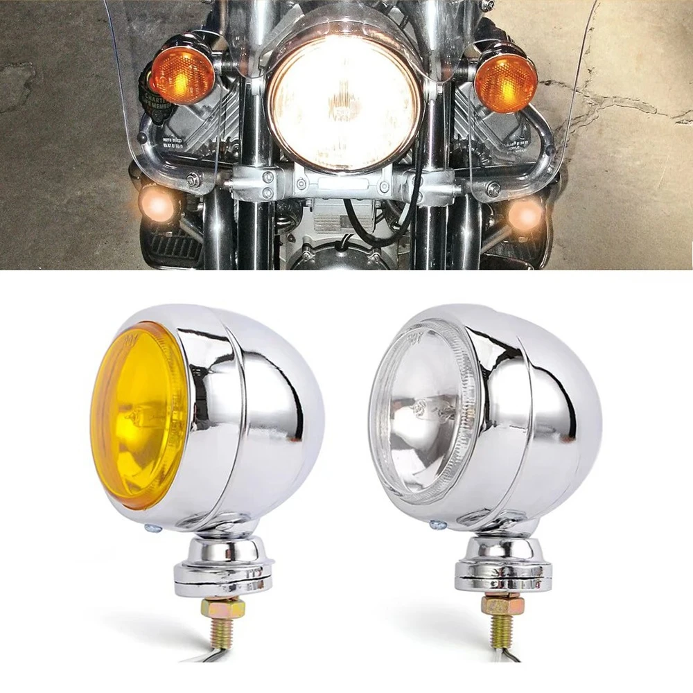 

3-дюймовая 12-вольтовая винтажная фара для мотоциклов Harley Sportster, чопперов, бобберов, круизеров, ретро-кафе-рейсеров, передняя вспомогательная противотуманная фара